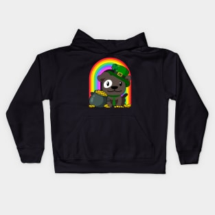 French Bulldog Rainbow Irish Clover St Patrick Day Dog Gift print Kids Hoodie